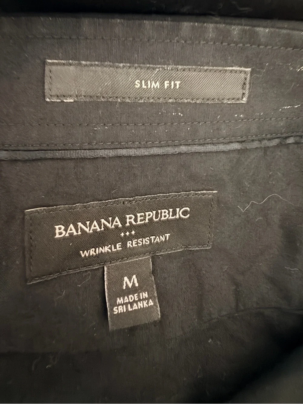 Banana Republic Black Slim Fit Wrinkle Resistant Button-Up Shirt